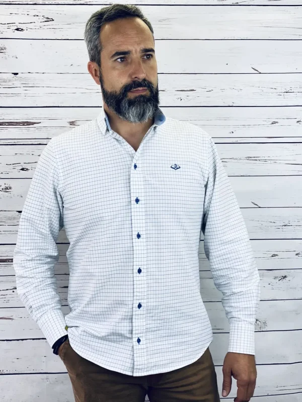 Hot Camisa Caza Hombre Blue Hombre Camisas