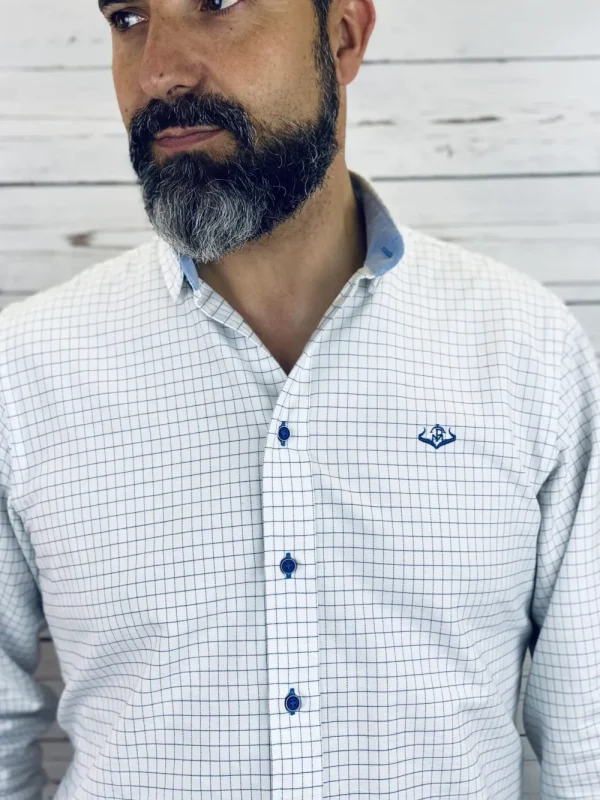 Hot Camisa Caza Hombre Blue Hombre Camisas