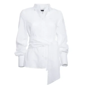 Clearance Camisa Caza Mujer Plumeti Lazo Blanca Mujer Camisas