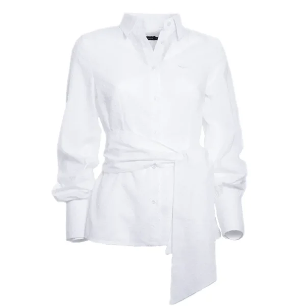 Clearance Camisa Caza Mujer Plumeti Lazo Blanca Mujer Camisas