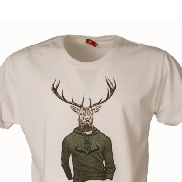 New Camiseta Caza Hombre Ciervo Blanca Hombre Camisetas Y Polos