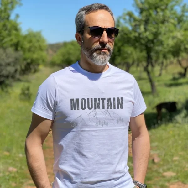 Outlet Camiseta Caza Hombre C/R Mountain Blanco Hombre Camisetas Y Polos