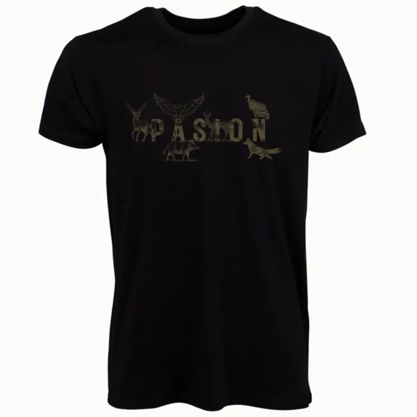 Sale Camiseta Caza Hombre C/R Pasión Animales Negra Hombre Camisetas Y Polos
