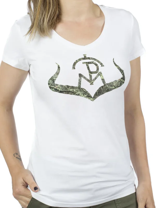 Outlet Camiseta Caza Mujer Logo Camo Blanca Mujer Camisetas Y Polos