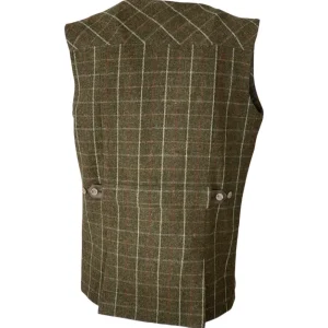 Hot Chaleco Caza Hombre Tiro Tweed Largo Verde Grana Hombre Hombre