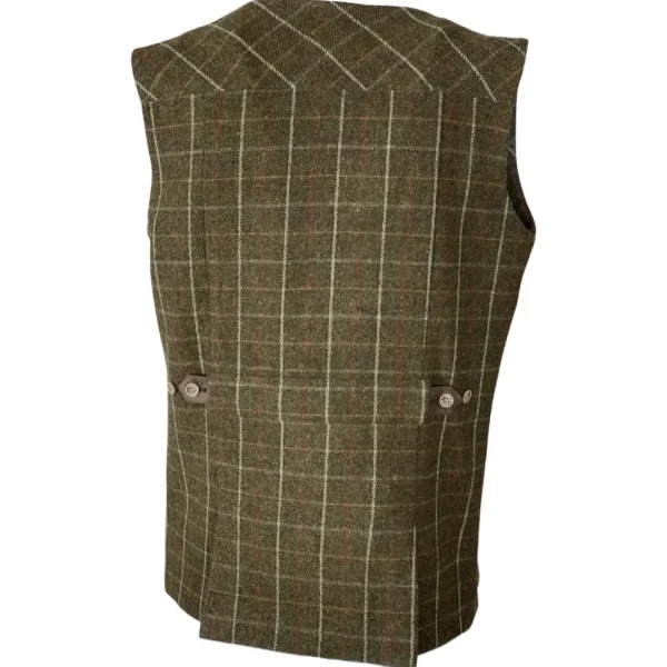 Hot Chaleco Caza Hombre Tiro Tweed Largo Verde Grana Hombre Hombre